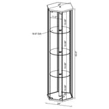 Zahavah 4-shelf Hexagonal Clear Glass Curio Cabinet