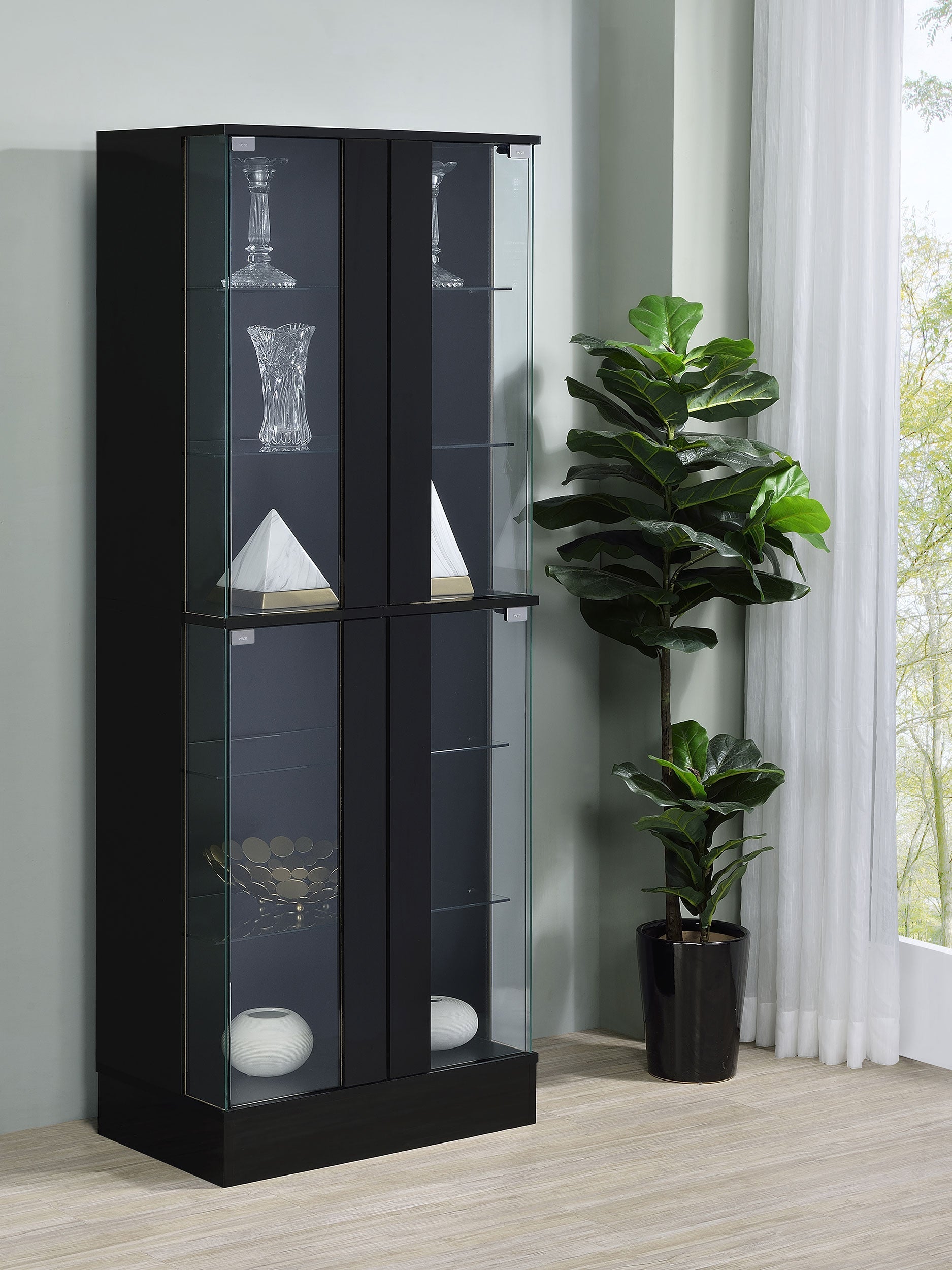 Cabra 4-door LED Curio Display Cabinet High Gloss