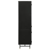 Santiago 4-door Metal Tall Storage Cabinet Matte Black