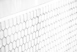 Gambon 2-door Wood Honeycomb Pattern Accent Cabinet White