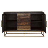 Zara 2-door 57-inch Wood Accent Storage Cabinet Black Walnut