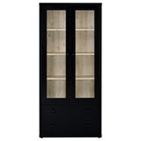 Hawthorne 4-shelf Glass Door Tall Cabinet with Drawers