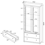 Hawthorne 4-shelf Glass Door Tall Cabinet with Drawers