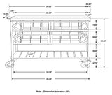 Evander Marble Top Kitchen Cart with Removable Shelves Black