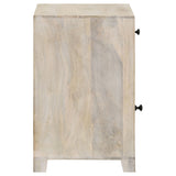 August 1-drawer Trellis Pattern Storage Cabinet White Washed
