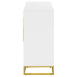 Elsa 2-door Wood Storage Accent Cabinet White and Gold