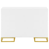 Elsa 2-door Wood Storage Accent Cabinet White and Gold