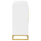 Elsa 2-door Wood Storage Accent Cabinet White and Gold