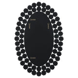 Colleen 31 x 47 Inch Oval Wall Mirror Crystal Flowers Silver