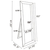 Soline 22 x 61 Inch Framed Standing Floor Mirror Silver
