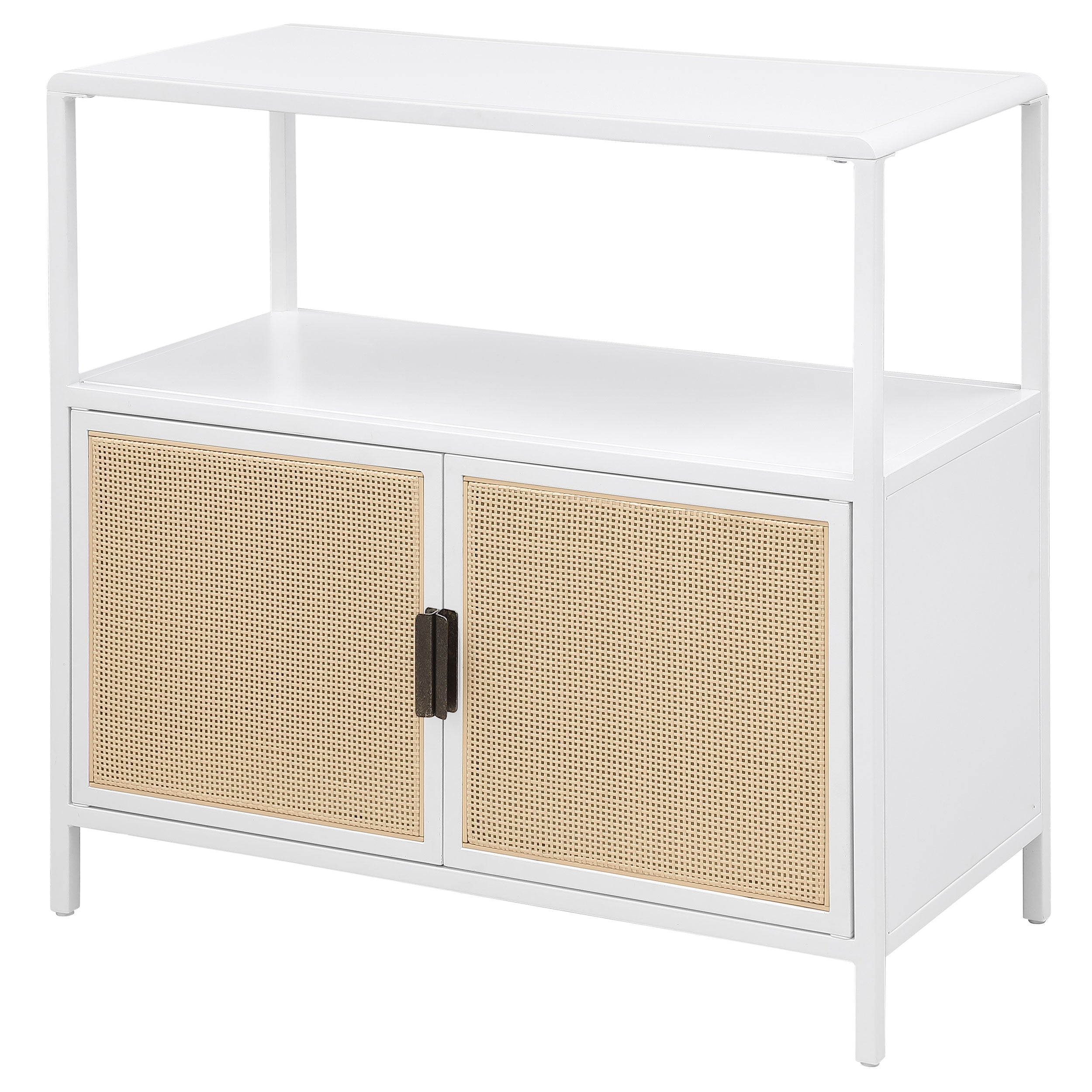 Amherst 2-door Radio Weave Cane Metal Accent Cabinet