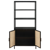 Amherst 3-shelf Radio Weave Cane Metal Accent Cabinet