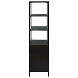 Amherst 3-shelf Radio Weave Cane Metal Accent Cabinet