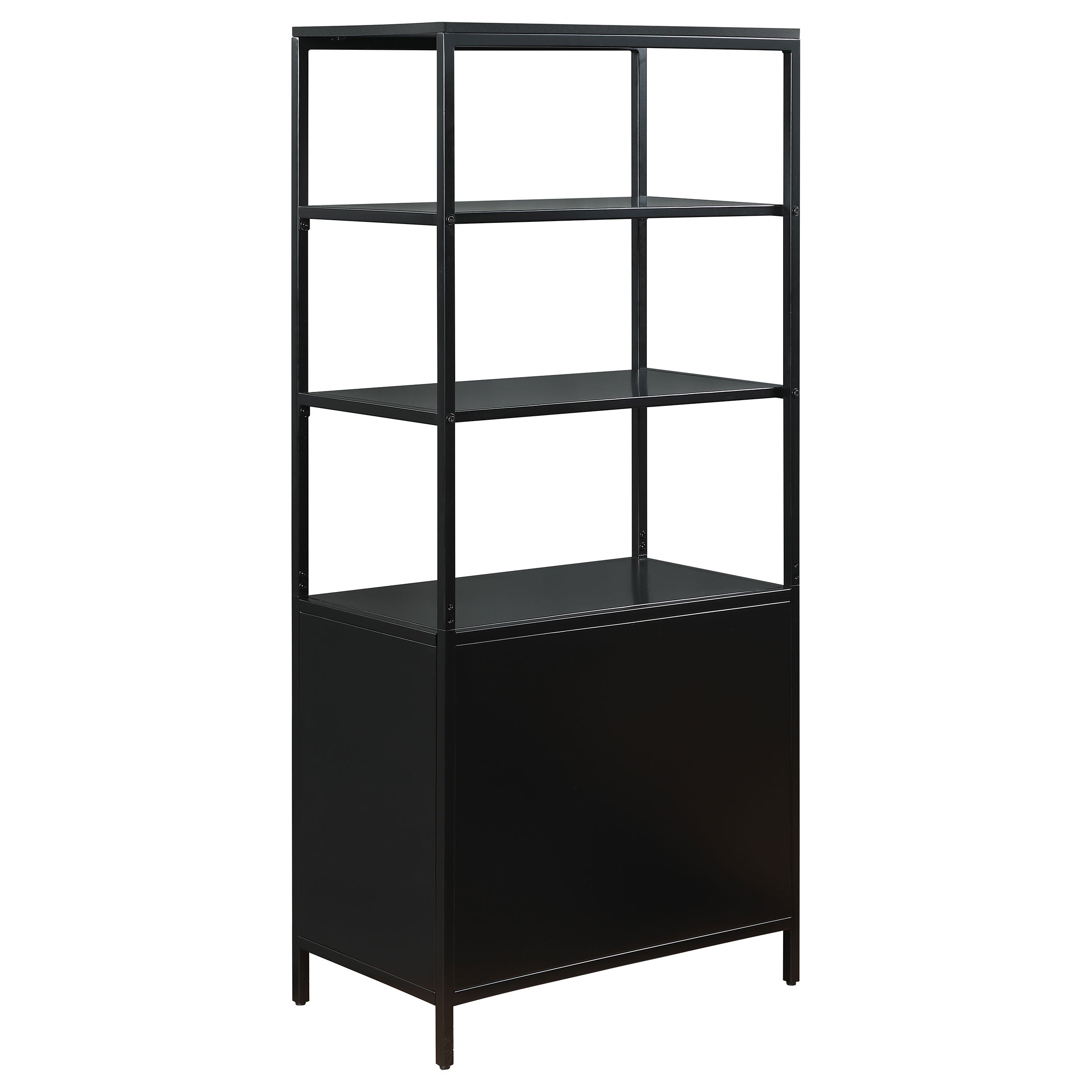 Amherst 3-shelf Radio Weave Cane Metal Accent Cabinet