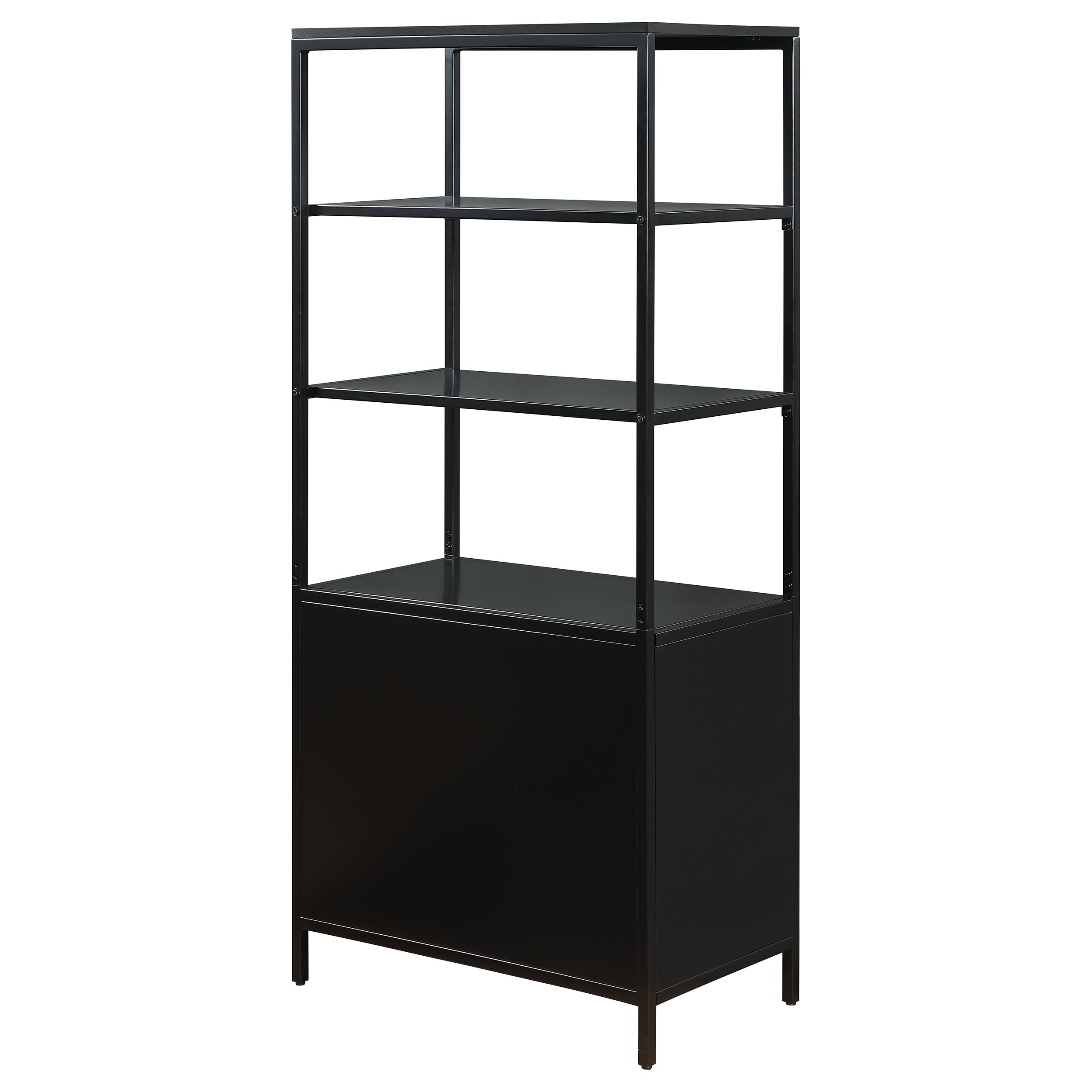 Amherst 3-shelf Radio Weave Cane Metal Accent Cabinet