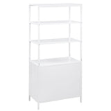 Amherst 3-shelf Radio Weave Cane Metal Accent Cabinet