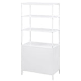 Amherst 3-shelf Radio Weave Cane Metal Accent Cabinet