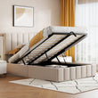 Full size Upholstered Platform bed with a Hydraulic Storage System - Beige(OLD SKU: LP000111AAA)