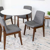 Aliana Dining Set With 4 Ohio Dark Gray Chairs (White)