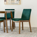 Aliana Dining Set With 4 Virginia Green Chairs (White)