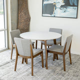 Aliana Dining Set With 4 Virginia Grey Chairs (White)