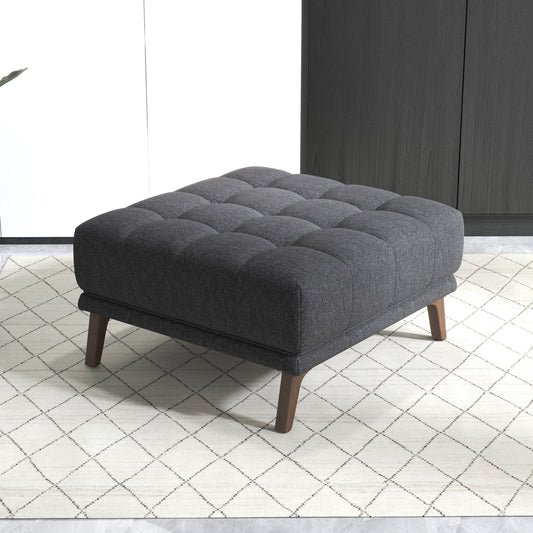 Addison Square Dark Grey Upholstered Ottoman