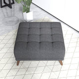 Addison Square Dark Grey Upholstered Ottoman