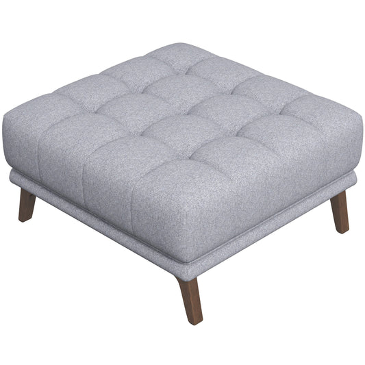 Addison Square Light Grey Upholstered Ottoman