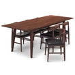 Dining Set, Adira Walnut Xlarge Table With 6 Winston Grey Chairs