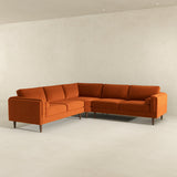 Amber Burnt Orange Velvet Corner Sectional Sofa