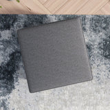 Amber Square Upholstered Ottoman (Seaside Grey)