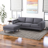 Amber Square Upholstered Ottoman (Seaside Grey)