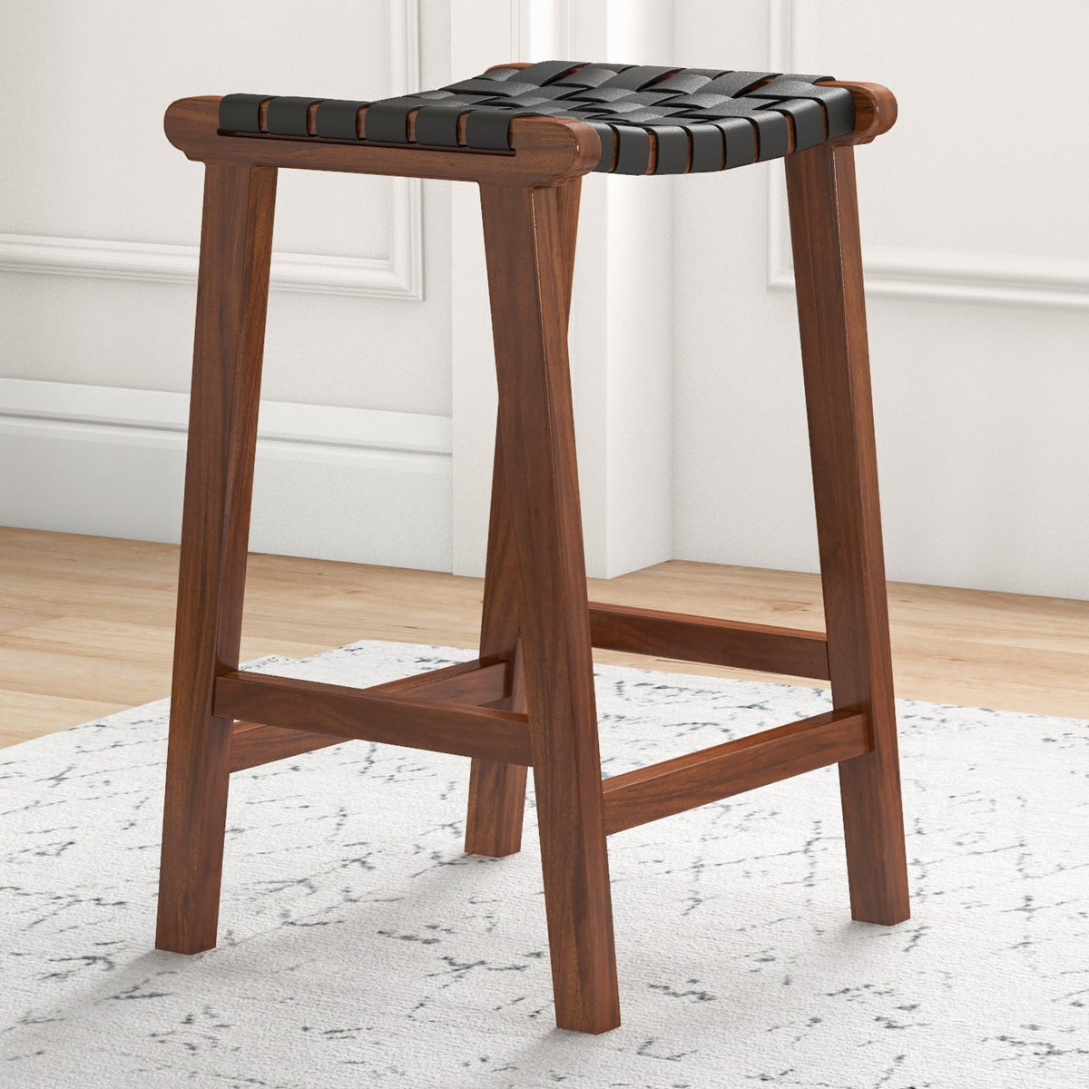 Andaman Counter Stool (Black Leather)