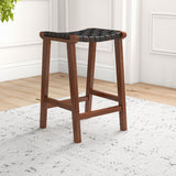 Andaman Counter Stool (Black Leather)