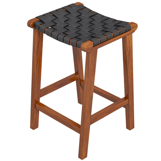 Andaman Counter Stool (Black Leather)