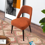 Ariana Modern Dining Chair (Burnt Orange Fabric)