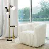 Axis Brassed Gold Floor Lamp with 4-Way Switch Double Spots with Metal Base