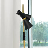Axis Brassed Gold Floor Lamp with 4-Way Switch Double Spots with Metal Base