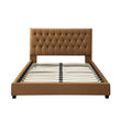 Eldridge Platform Bed (Queen - Cognac Velvet)