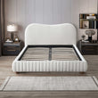 Norme Boucle Upholstered Queen Size Platform Bed In Cream