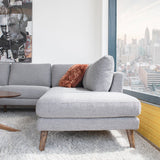 Bexley L Shape Grey Corner Sofa Right Facing