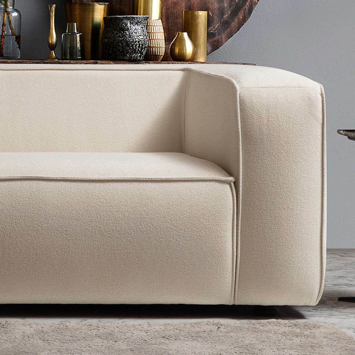 Barcelona Modern Boucle Sofa (Cream)