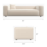 Barcelona Modern Boucle Sofa (Cream)