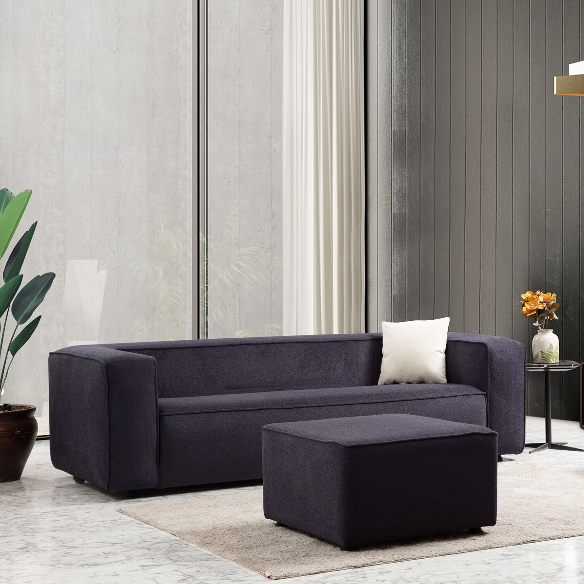 Barcelona Modern Boucle Sofa (Grey)