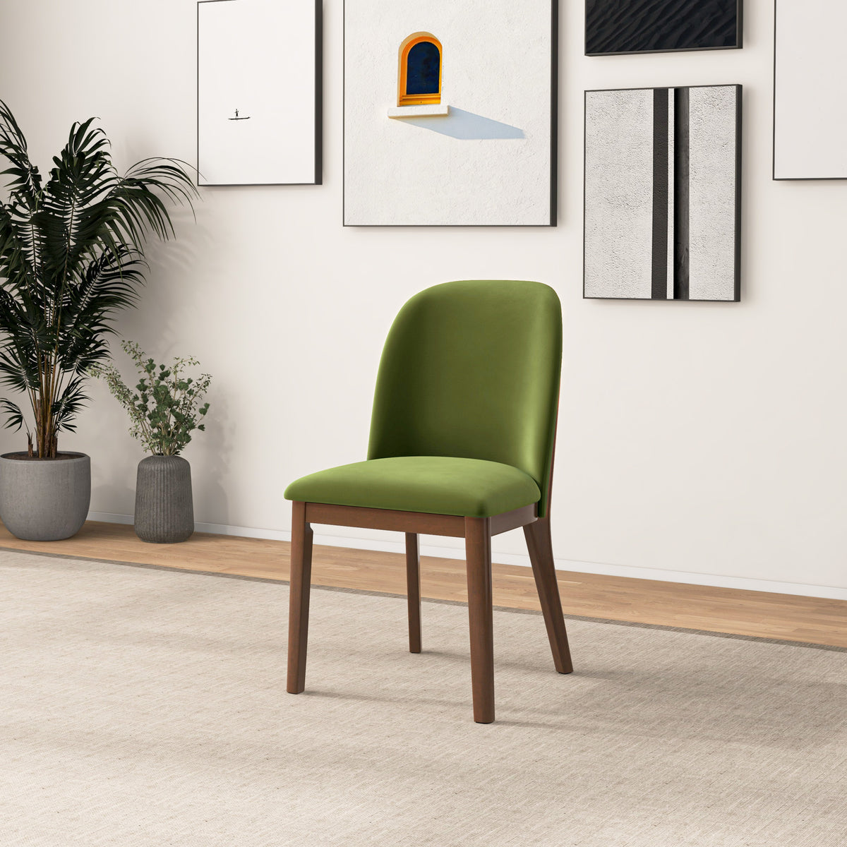 Belfast Green Velvet Dining Chair