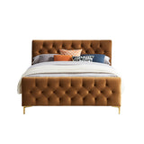 Beverly Platform Bed (Queen - Cognac Velvet)