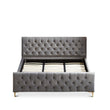 Beverly Platform Bed (King - Dark Grey Velvet)