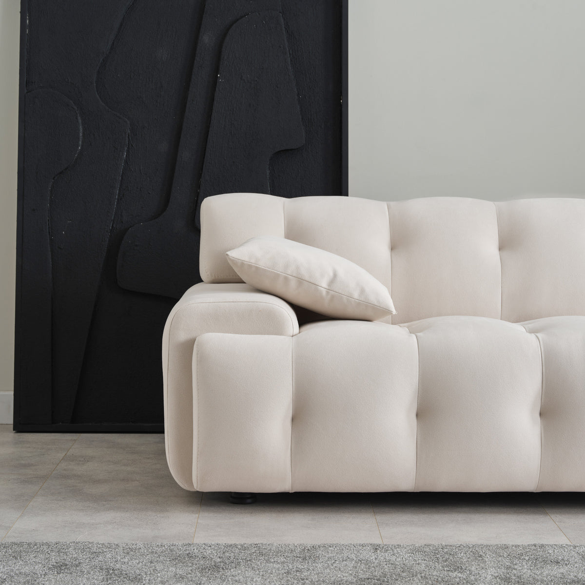 Brigitte Cream Velvet Sofa