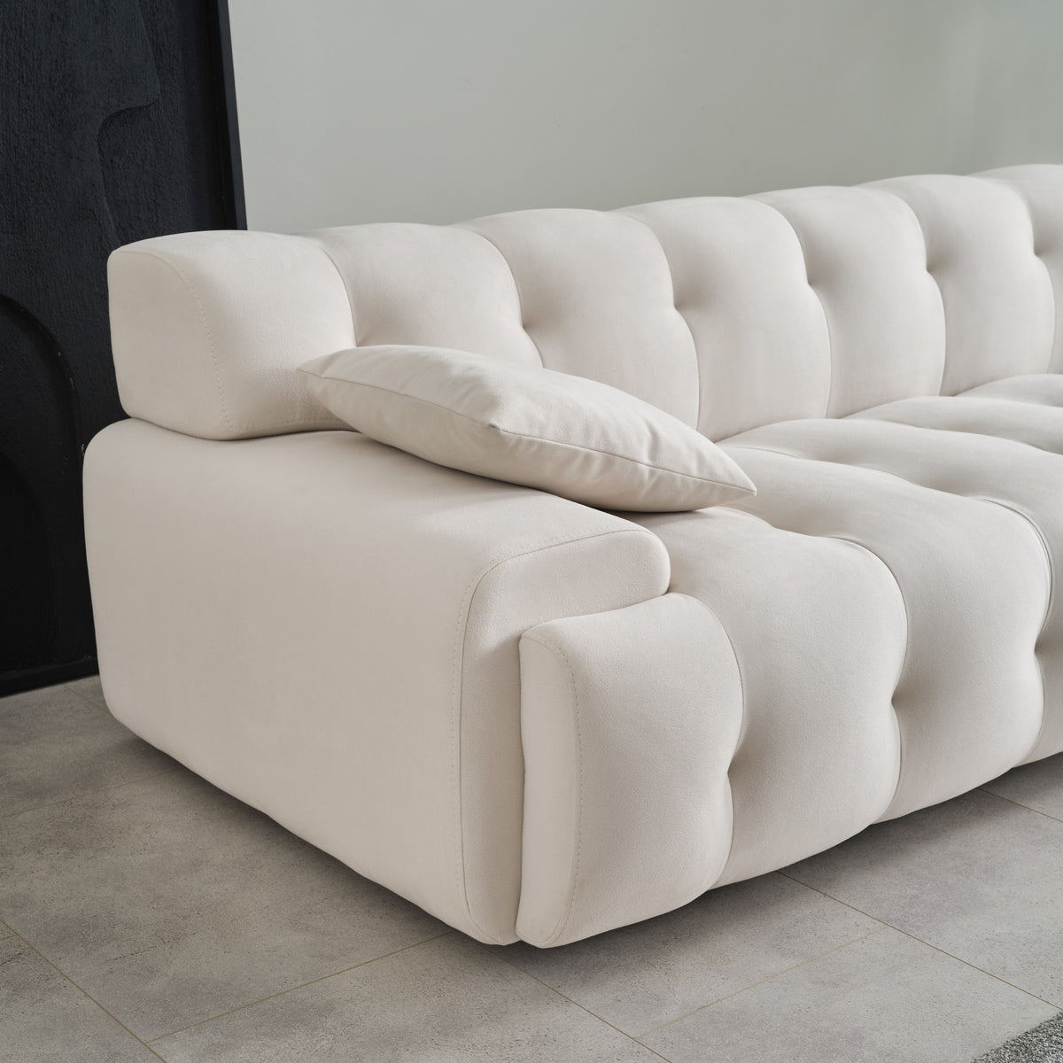 Brigitte Cream Velvet Sofa