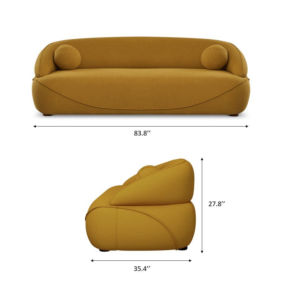 Brody Boucle Sofa Mustard Yellow